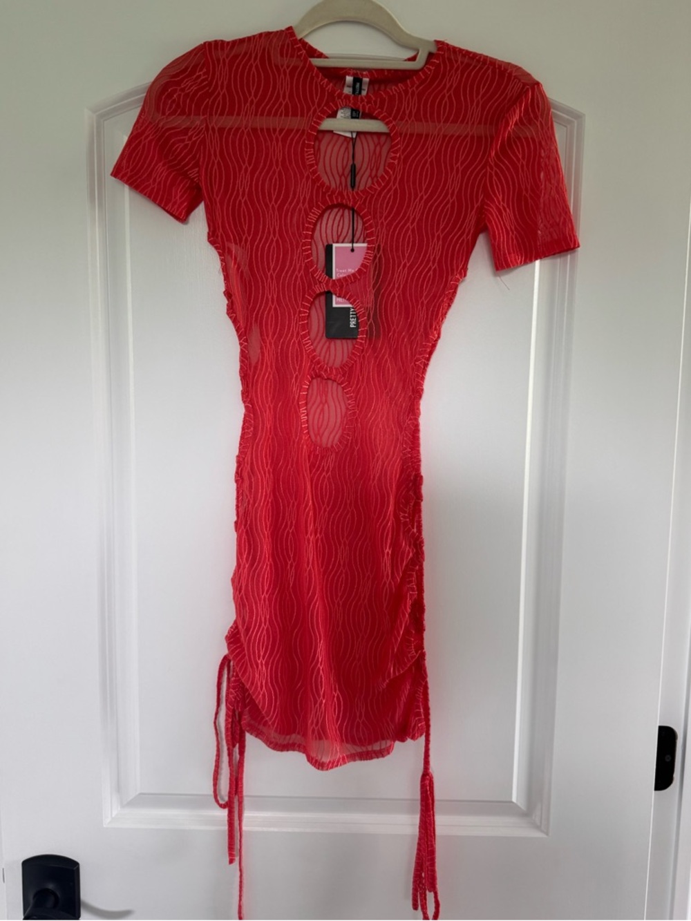 Mesh Cutout Mini Dress Beach Cover Up